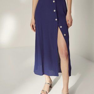 NWT Aritzia Wilfred Amelie Maxi Skirt, Classic Navy, Size 2 XS
